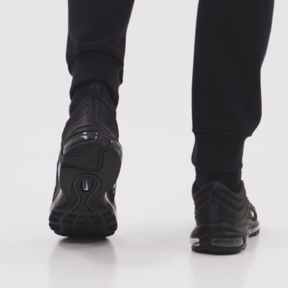 Men's Nike Air Max 97 Black Terry Cloth Size 8 with Box - Picture 4 of 14